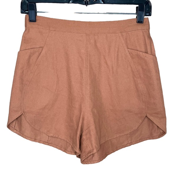 Samantha Pleet X Urban Outfitters High Waist Petal Short Rust Orange Size 4 - Picture 1 of 9